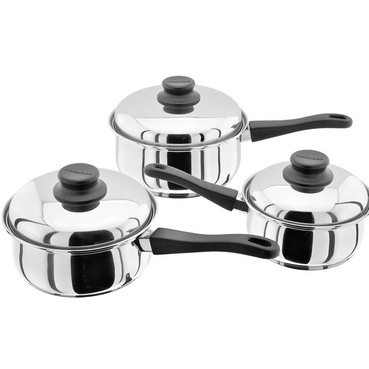 Judge Essentials, 3 Piece Stainless Steel Saucepan Set, 16/18/20cm